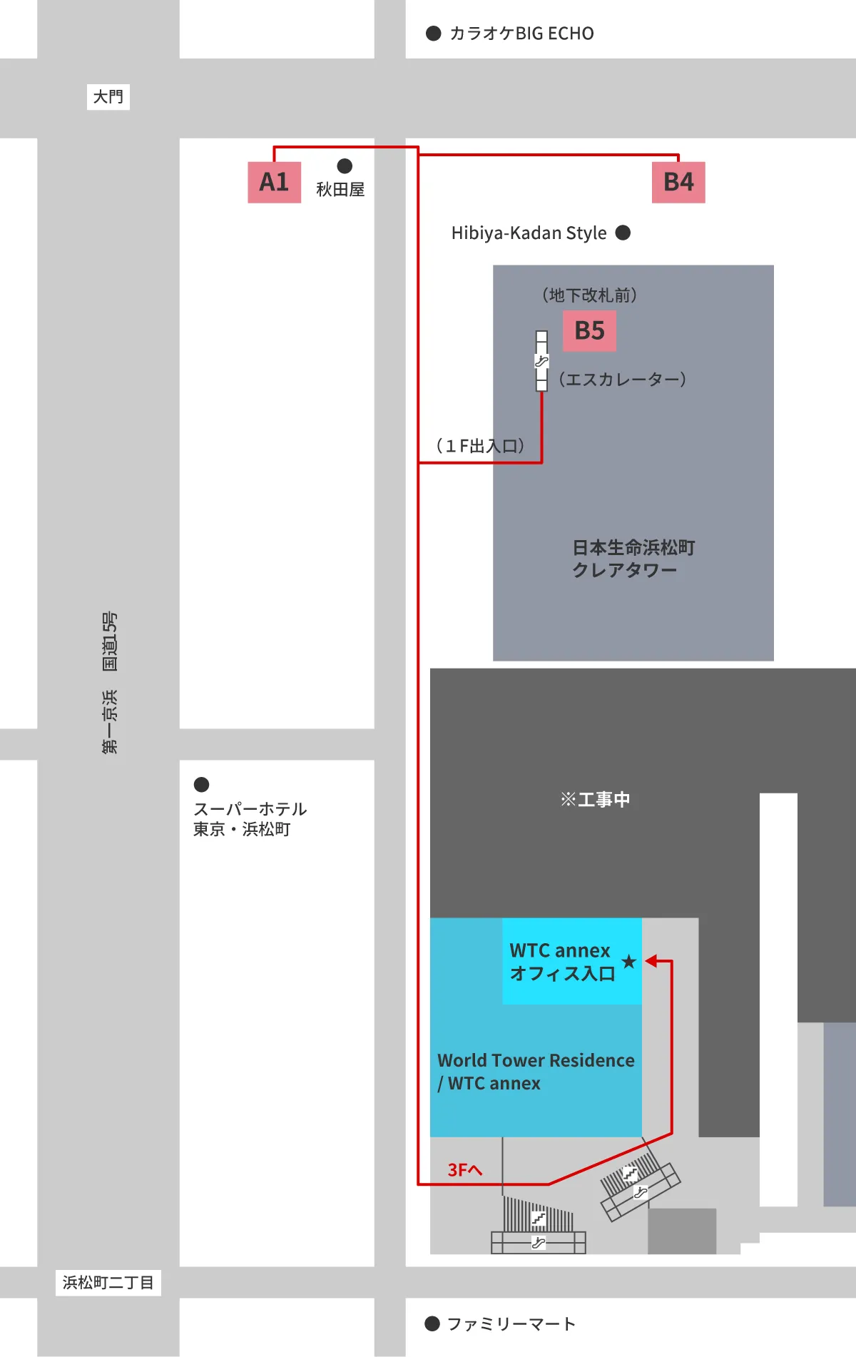 大門駅からの地図